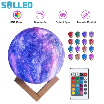 

3D Printing Moon Lamp Galaxy Moon Light Kids Night Light 16 Color Change Touch and Remote Control Galaxy Light as Gifts