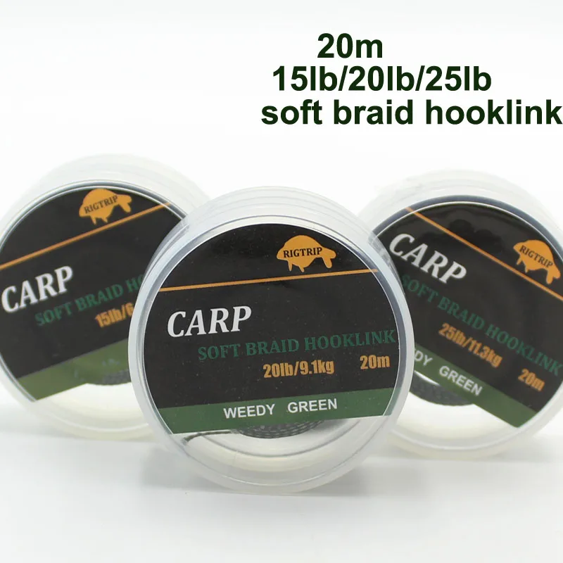 20m Carp Fishing Line Spool Fishing Hooklink Super Tight Soft Braided Wires For Carp Match Rigs Tackle Accessories