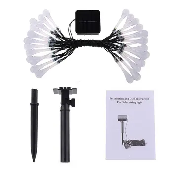 

Outdoor Control Water Drop String Lantern Single Flash Solar Light String Drop Landscape Holiday Wedding Garden Decoration