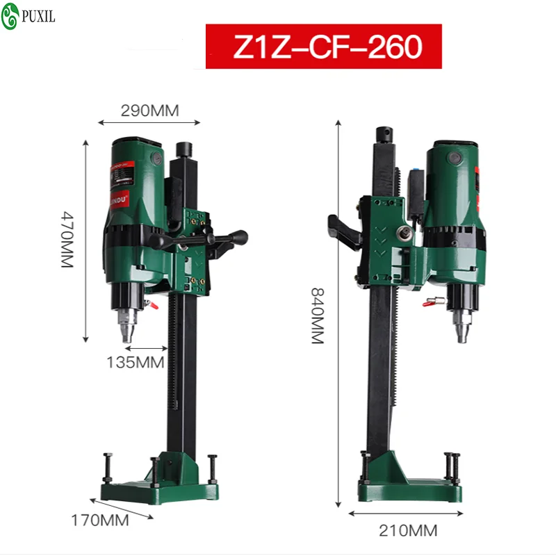 Z1Z-CF-260 Water Drilling Machine Diamond Drilling Tool High-quality Engineering Drilling Machine 220V 3900W 600r/min Max.260MM 4