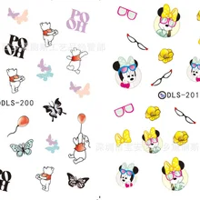 Топ форма бренда Harajuku Цветочные наклейки для ногтей Внешняя торговля Экспорт водяные знаки Цветочные наклейки DLS196-206