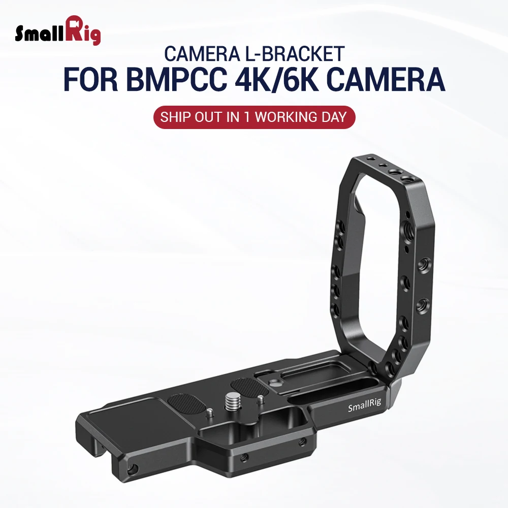 

SmallRig blackmagic 4k Vertical shooting L-Bracket for BMPCC 4K 6K L Plate W/ Slidable side plate for cable tethering 1/4 2635