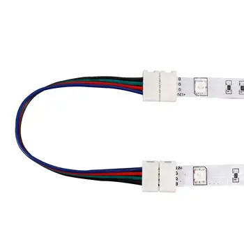 

LED Strip Connector, 10mm-Wide 4 Pin L Shape Connectors, 5050 RGB 2M Strip Lights Extension Wire Cable Cord, LED Strip jk1059