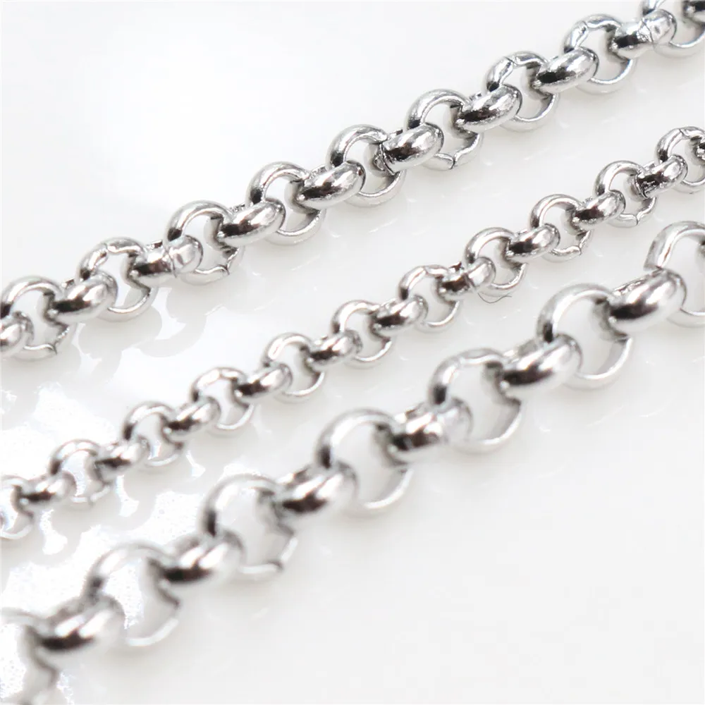 5 metros/lote de cadenas de collar de acero inoxidable BL O para manualidades, hallazgos de joyería, materiales, suministros hechos a mano