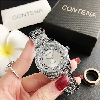 

New Products Roman numeral alloy watch with diamonds ladies watch