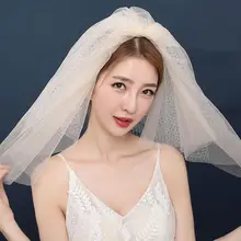 Многослойная короткая свадебная вуаль элегантная свадебная вуаль головной вуаль для женщин леди невесты