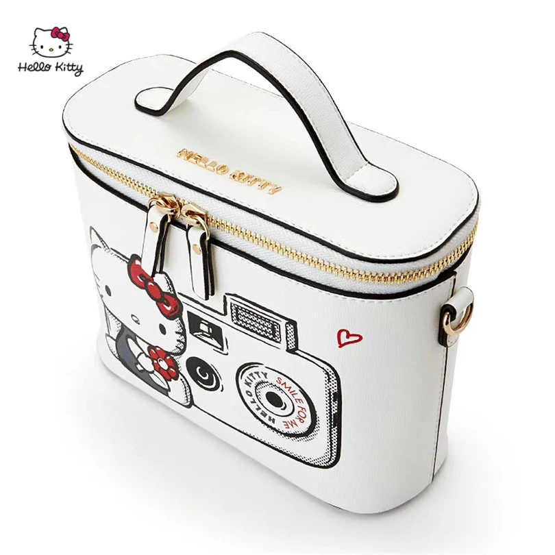 New HELLO KITTY Fashion Casual Cute Messenger Bag simple White Square Shoulder Storage Bag for Young Girls HK-TT072
