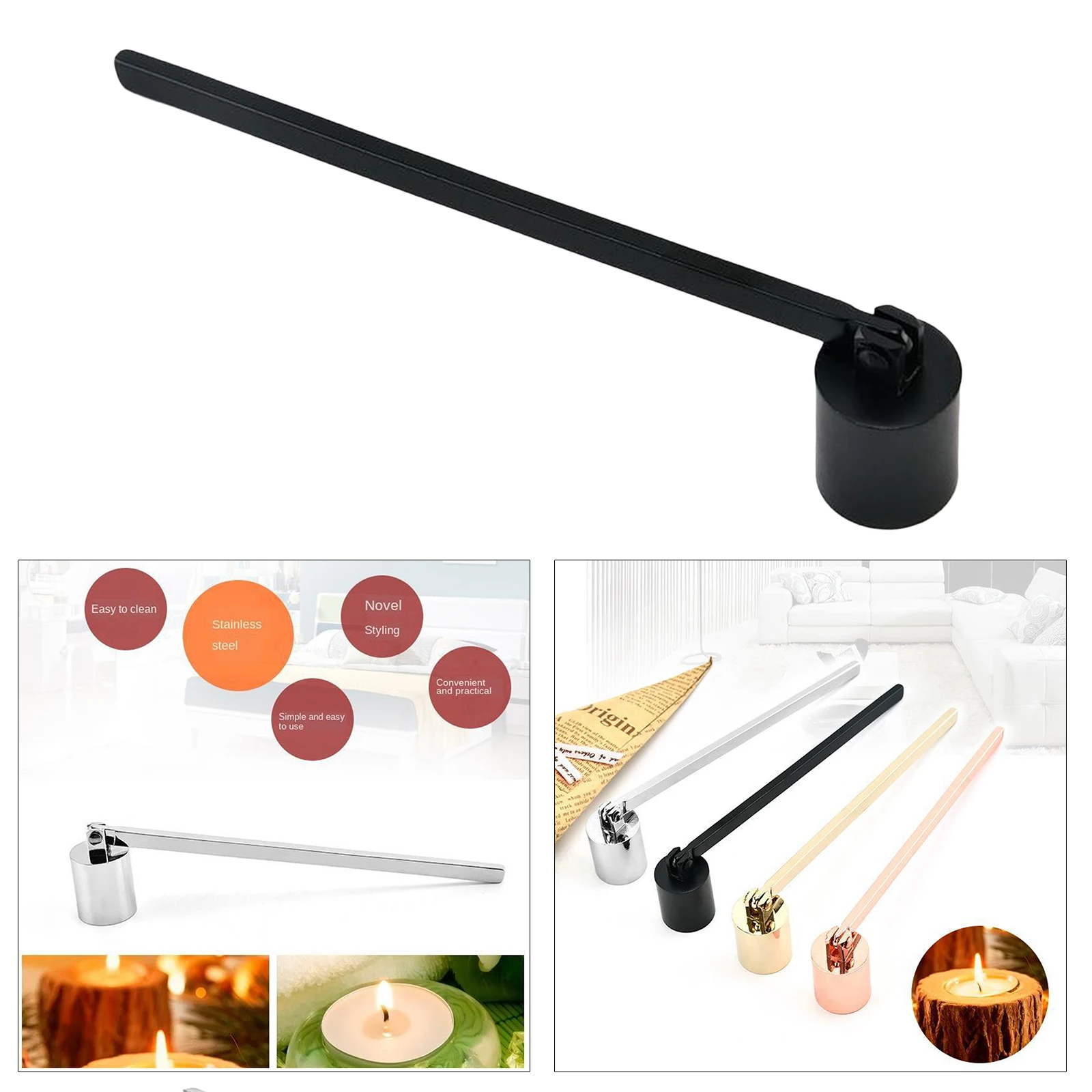 Candle Snuffer Polished Stainless Steel Candle Extinguisher Snuffer 19.3cm