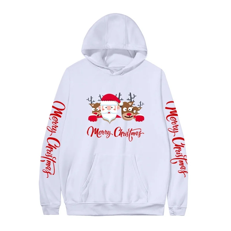 Christmas Pullovers Hoodies Long Sleeve Warm Loose Sweatshirts Sportswear Solid Casual Streetwear Outfits Top 2021 New