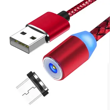 

3 in 1 Magnetic Charging Cable with 3 Cord Heads (Micro USB/L/Type C) 360 Rotate Braided Cable Charging Cord 2M