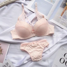 Модный женский комплект нижнего белья наборы бюстгальтер+ трусы нижнее белье с низкой талией 2 шт. Интимная одежда женский однотонный кружевной комплект нижнего белья пуш-ап
