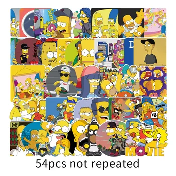 

54pcs/Lot Funny Anime Cartoon Simpsons Graffiti Stickers For Car Moto & Suitcase Cool Laptop Stickers Skateboard Kids Stickers
