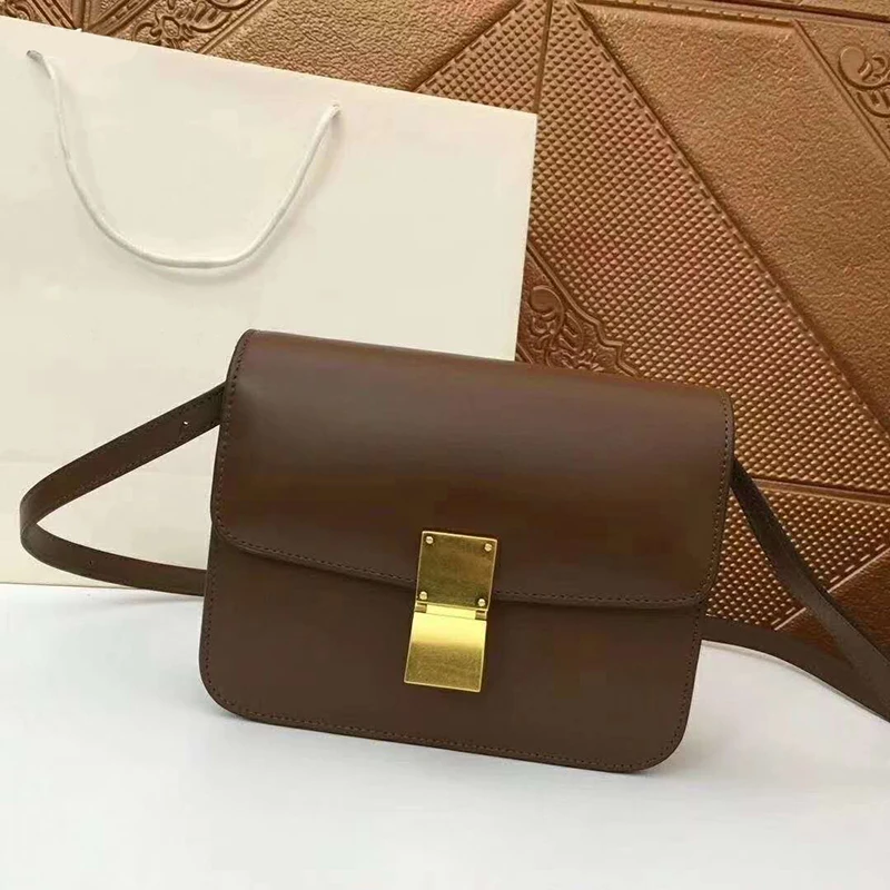 

Classic Boxy Bag Designer Women Calfskin Handbags Genuine Leather Ladies Shoulder Bags Original Brand Lock Crossbody Flap Bag