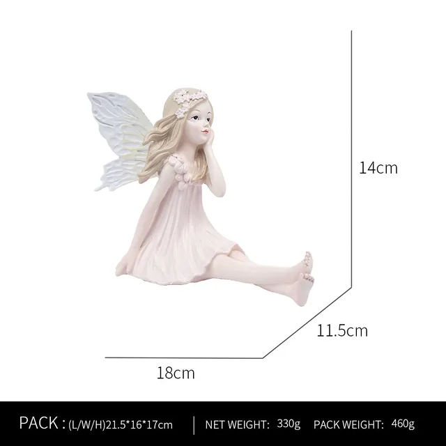 Ornaments For Home Cute Girl Rabbit Elephant Horse Statues Sculptures Figurines For Interior Room Decor Living Room Decoration Flower Fairy E