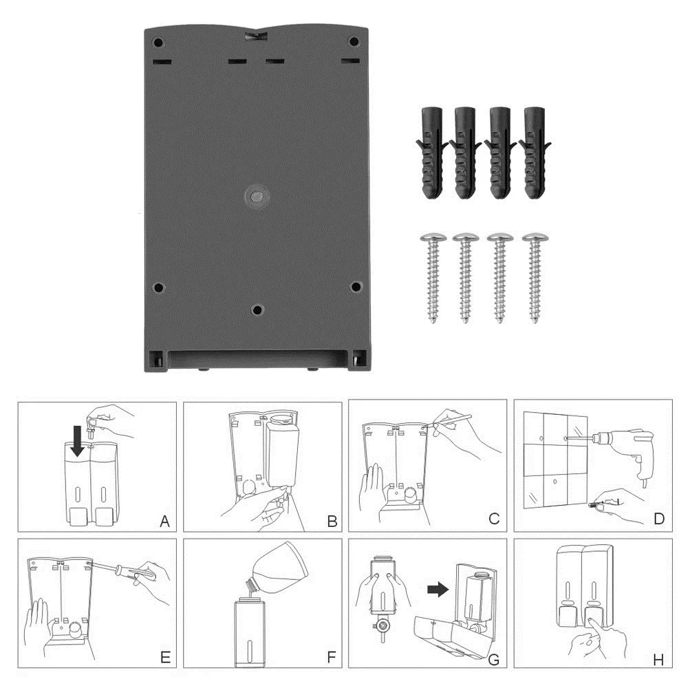 Диспенсер для мыла 300 мл * 2 настенный двухкамерный ручной контейнер шампуня отдых