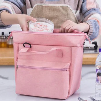 

Fresh Insulated Food Bag 1PC Waterproof Nylon Portable Zipper Insulation Oxford Cloth Convenient Portable Lunch Bag