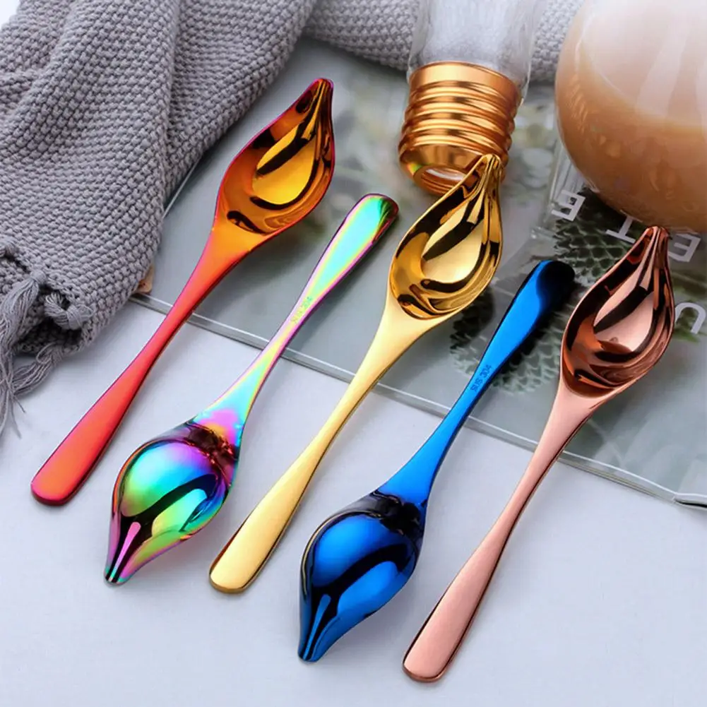 

1pc Stainless Steel Creative Spoon Coffee Tea Spoon for children Tableware Colors Creative Ice Cream Tools Kitchen Gadgets