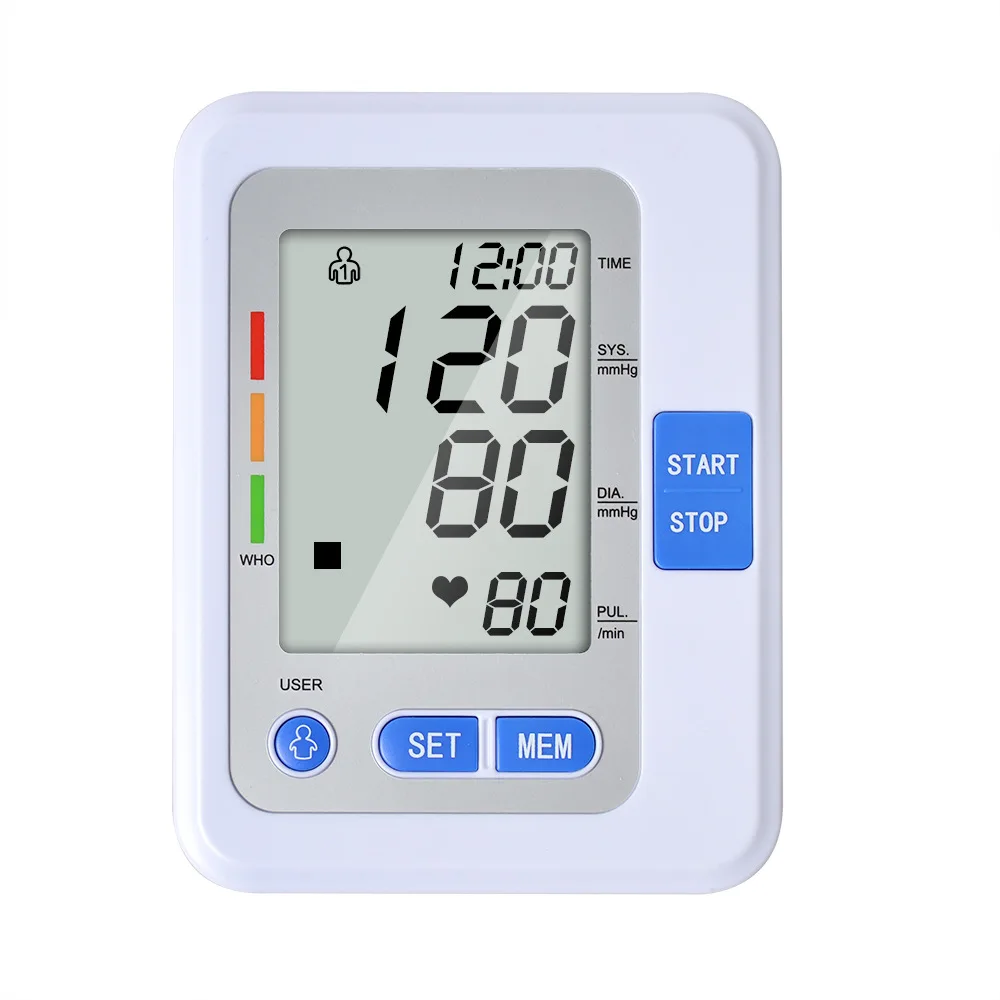 

LCD Digital Automatic Arm Blood Pressure Monitor with voice Meter Sphygmomanometer Portable Tensiometro Cuff