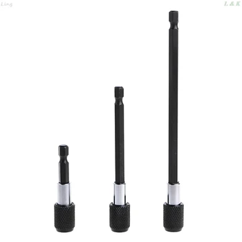 

3 Pcs 1/4'' Hex Quick Release Screwdriver Bit Holder Extension Bar 60-150mm
