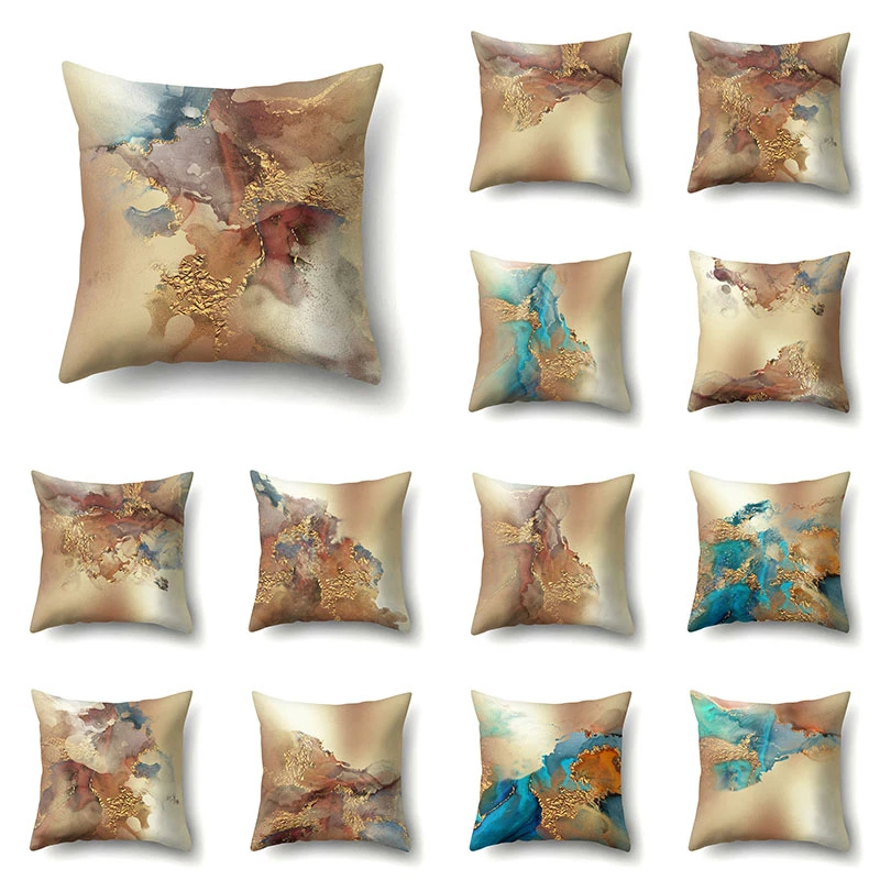 

Cushion Cover Pillowslip Marble Texture Print Throw Pillows Covers Art Decorative Pillow Cases Home Supplies 45x45cm Pillow Case