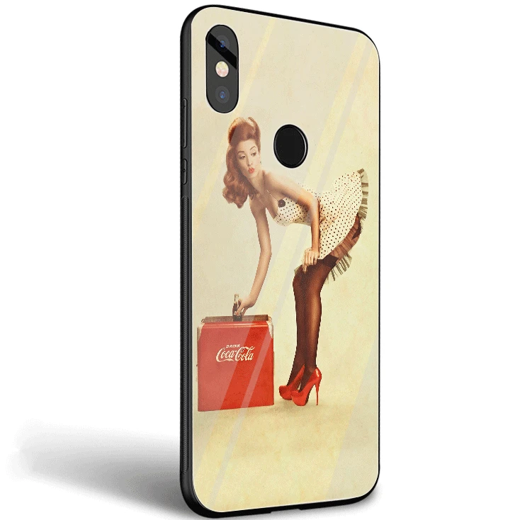 Мобильный чехол для телефона Стекло ТПУ для Xiaomi Mi Note7 5 6 iPad Pro Poco F1 A1 A2 4X5X6X9 Крышка довольно Соблазнительная девушка