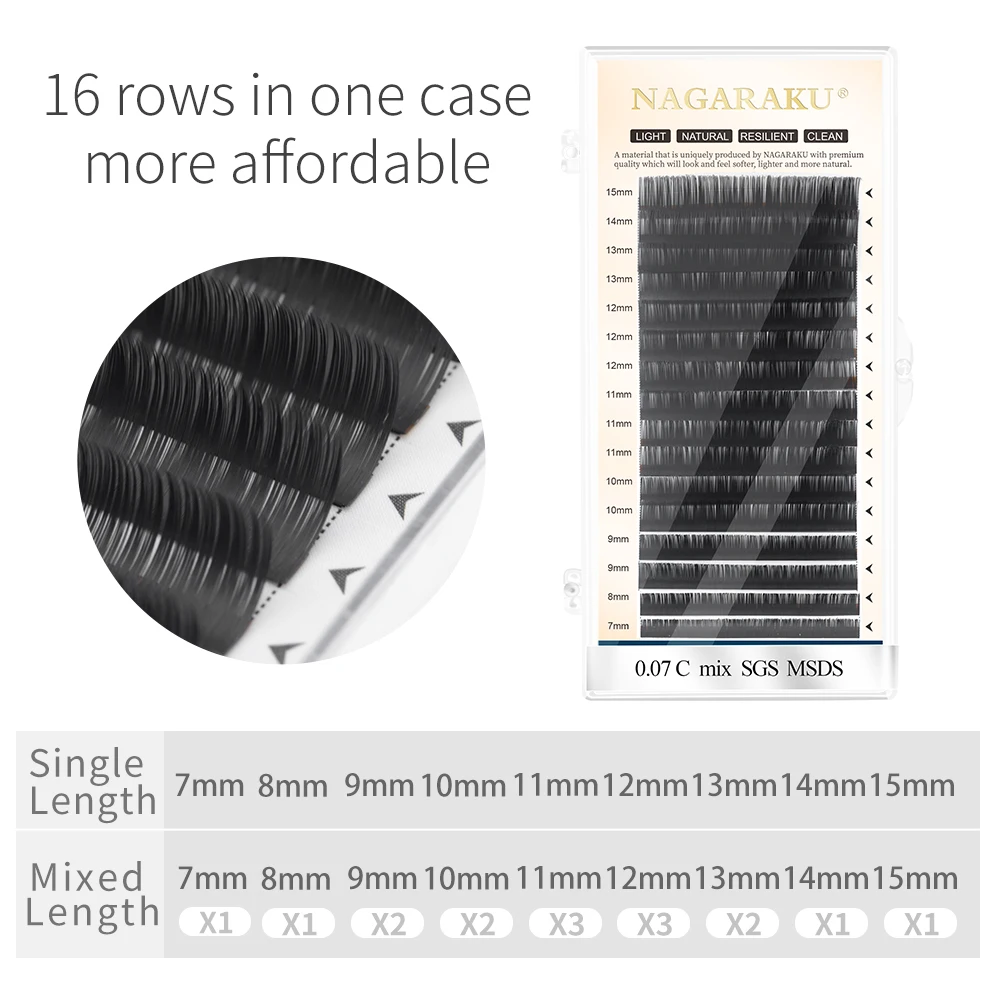 Eyelash Extension Eyelash Extensions Eyelash Extension Lashes Fake Eyelashes False Eyelashes Eyelash Makeup Tools NAGARAKU Individual Eyelash Makeup Super Soft Natural Manual Fans-making Lashes 16 Lines Matte Black