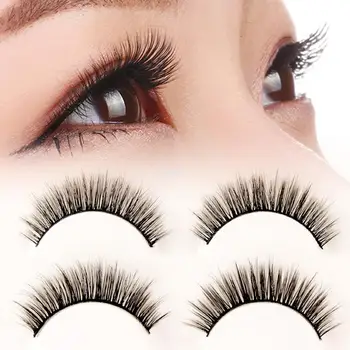

Yokpn New 3 Pairs Natural False Eyelashes Brown Black Handmade False Eyelashes Cross Soft Bridal Makeup Simulation Eye Lashes