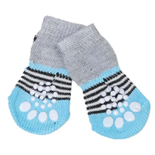 Blue gray Носки для домашних животных мягкая Домашняя одежда хлопковая нескользящая обувь для животных, носки для собак, кошек, носки Защитные носки для домашних животных - Цвет: Blue gray