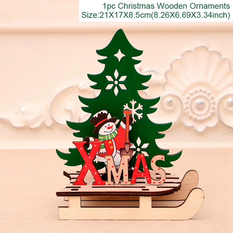 FENGRISE 24 шт. деревянные Рождественские Елочные орнаменты, рождественские украшения для дома, Рождественский Декор стола, Navidad Natal подарок - Цвет: 48-5