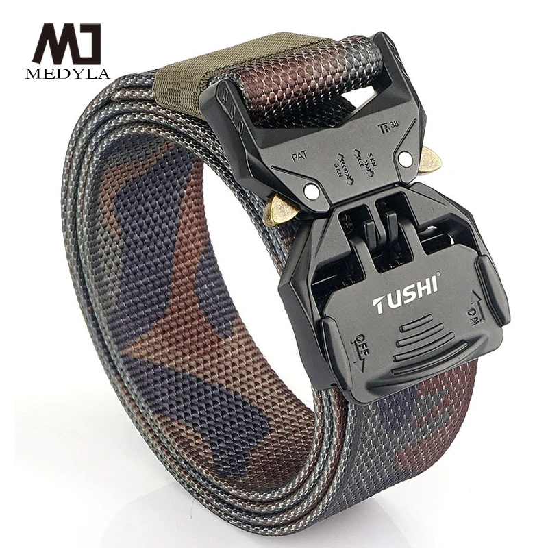 

MEDYLA Men's Belt Outdoor Tactical Buckle Belt High Quality Nylon Overalls Adventure Travel Belt BLL8015
