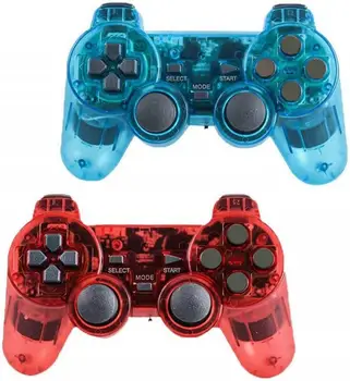 

Transparent Six-color Gamepad For PS2 2.4G Wireless Twin Shock Game Controller Joystick Joypad Gamepad Game Accessaries