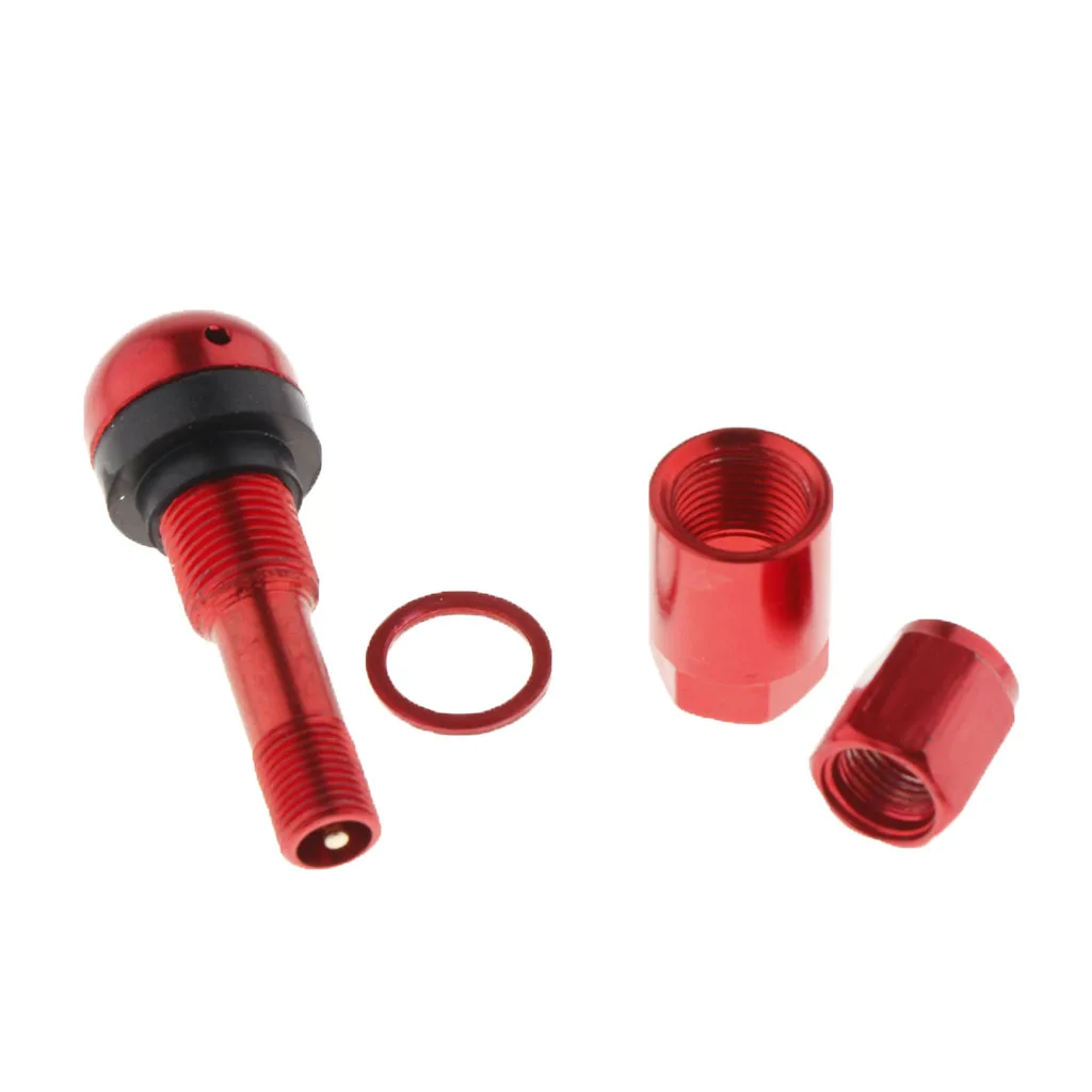 4x Bolt-in Car Auto Aluminum Tubeless Wheels Tire Valve Stems+Dust Cap
