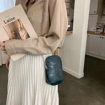 

2020 new mobile phone bag female fashion shoulder slant cross small bag mini chain bag