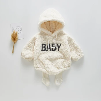 

Winter New Baby Velvet Hooded Romper