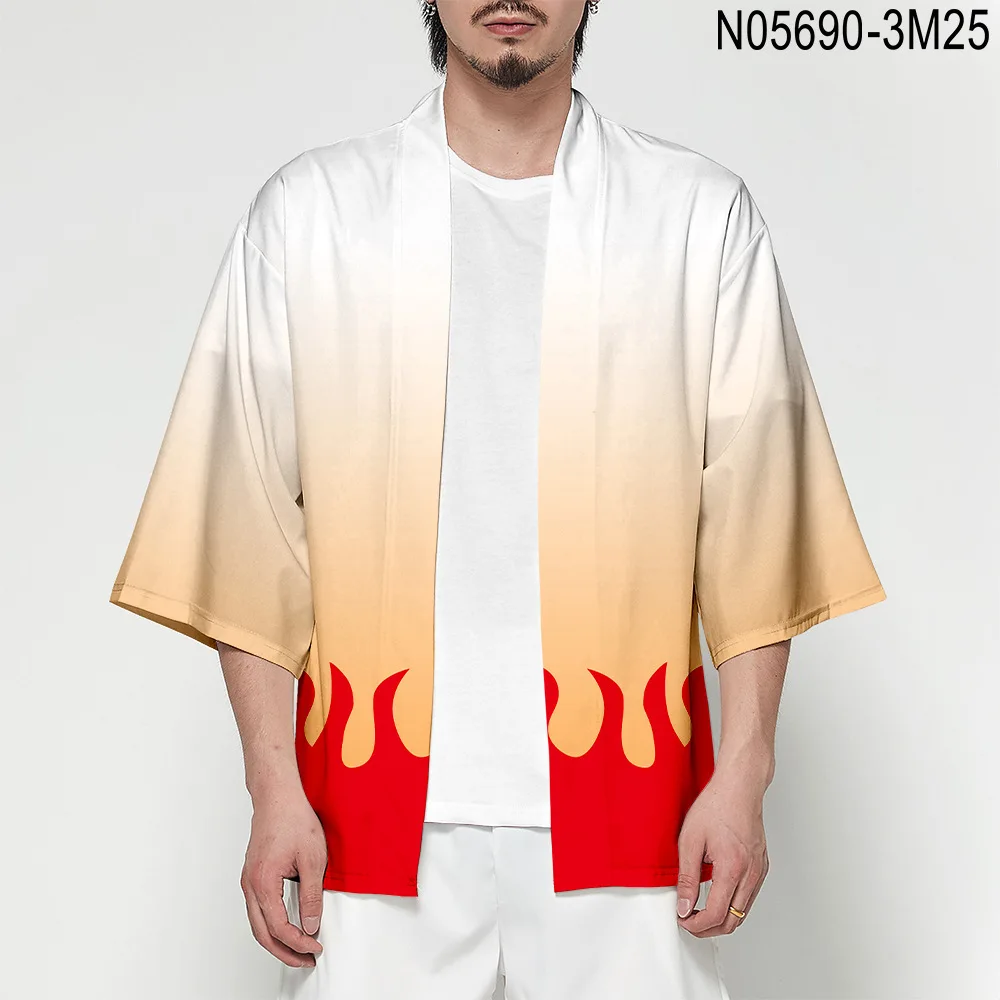 VEVEFHUANG Kamado Tanjirou пальто Demon Slayer толстовки Косплей Костюм Kamado Nezuko Tomioka Giyuu куртки для мужчин Hallowe - Цвет: Rengoku Kyoujurou