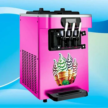

Commercial new design 18-22L / H soft ice cream machine mini desktop 3 flavor ice cream maker sold at low price