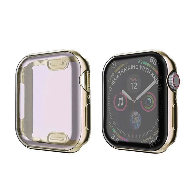 Retro Gold Чехол для часов Apple Watch band series 5 4 40 мм 44 мм чехол 3 2 1 42 мм 38 м тонкий все включено PU Чехол протектор для iWatch 4 - Цвет: Retro Gold