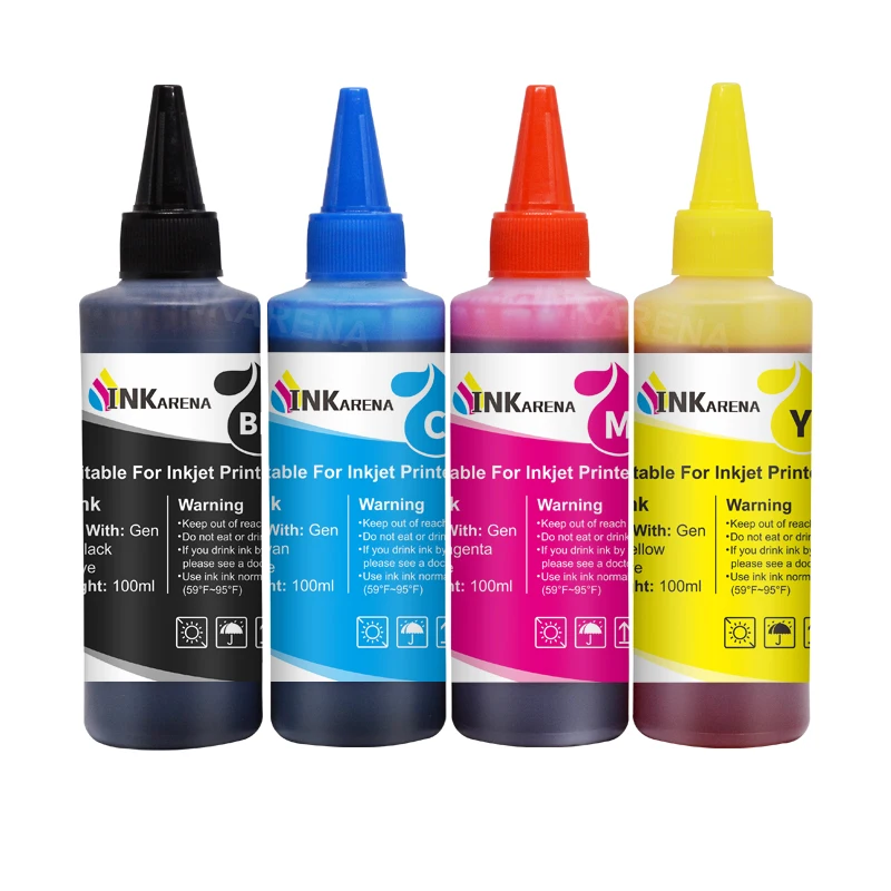 INKARENA Refill Ink Kit For Epson For Canon Dye Ink For HP For Brother Printer CISS Ink and Refillable Printer Ink Cartridges