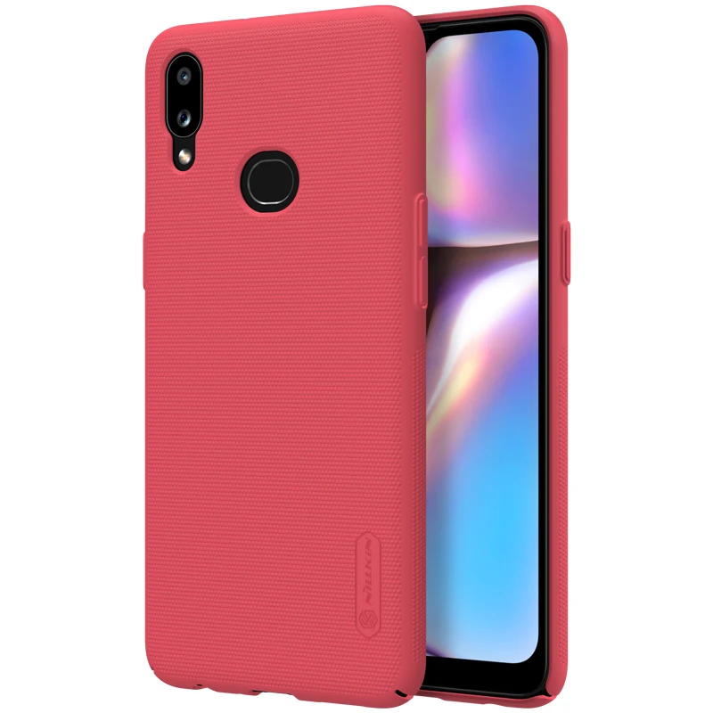 NILLKIN Супер Матовый щит для samsung Galaxy A10s матовая твердая задняя крышка с розничной упаковкой анти-телефон с распознаванием отпечатка пальца сумка чехол - Цвет: Красный
