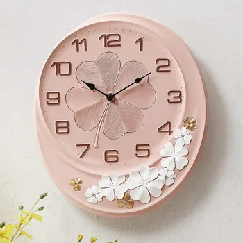 

Hoshine 2020 New Pink Flowers Novelty Resin Wall Clock Creative Art House Wall Decoration Watch Modern Design Reloj Pared