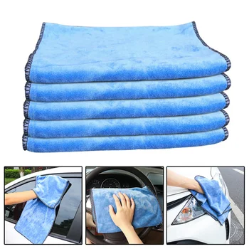 

Car Polishing Detailing Cleaning Cloth Towel Rag Polyester Blue Strong Water Absorption Quick Drying Towel 70x30cm
