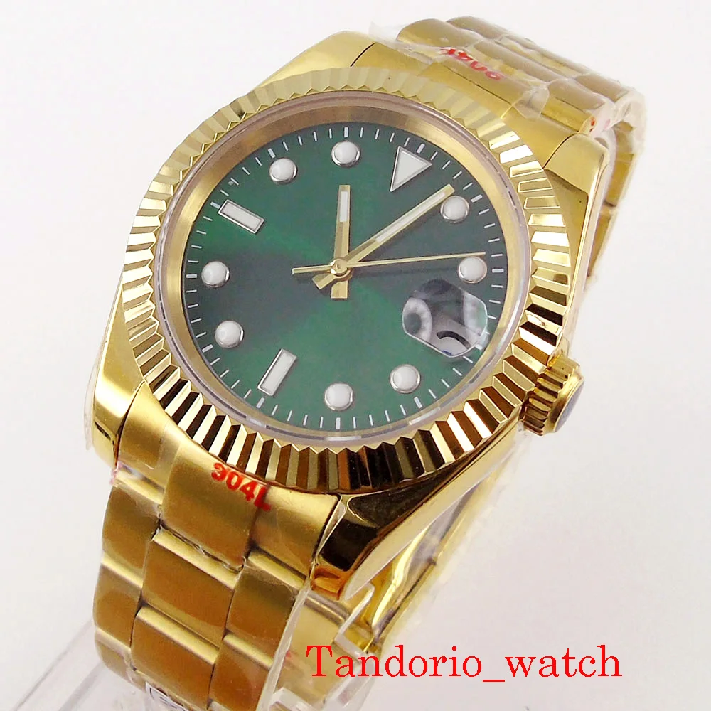 

Bliger 36mm/39mm Green Sunburst Dial High Quality Japan NH35 PT5000 Automatic Men Watch Watch Sapphire Glass Fluted Bezel Luxury