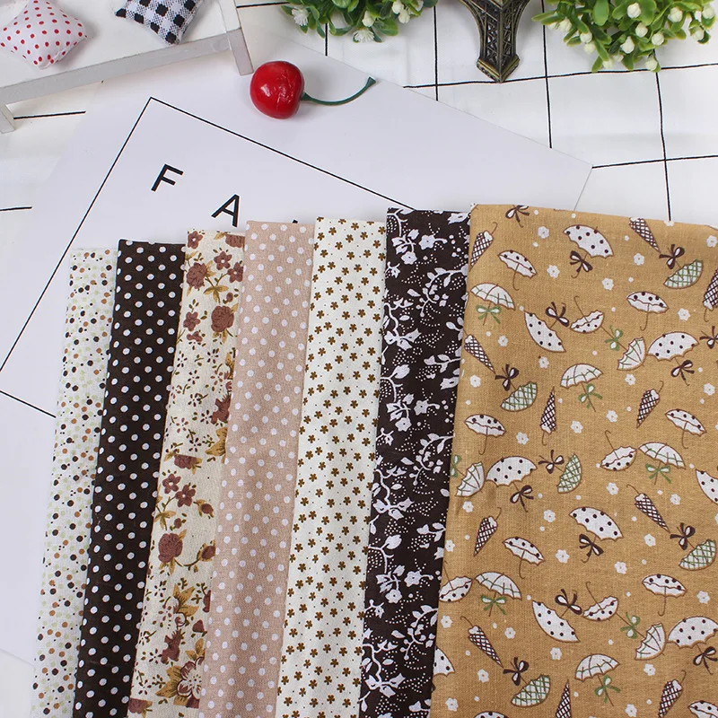 

50x150cm Brown/Coffee Cotton Fabric Sewing Tissus Telas to Patchwork Tilda Doll Cloth Decorative Craft Cloth Material