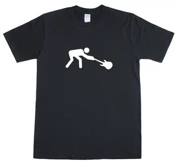 

Man Breaking Rock Guitar Funny Music Funny Mens Loose Fit Cotton T-Shirt