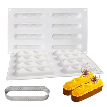 

Large Wave Oval Curved Silicone Cake Decorating Molds For Baking Baking Bread Desserts Mousses Chocolate Bakeware Accessories
