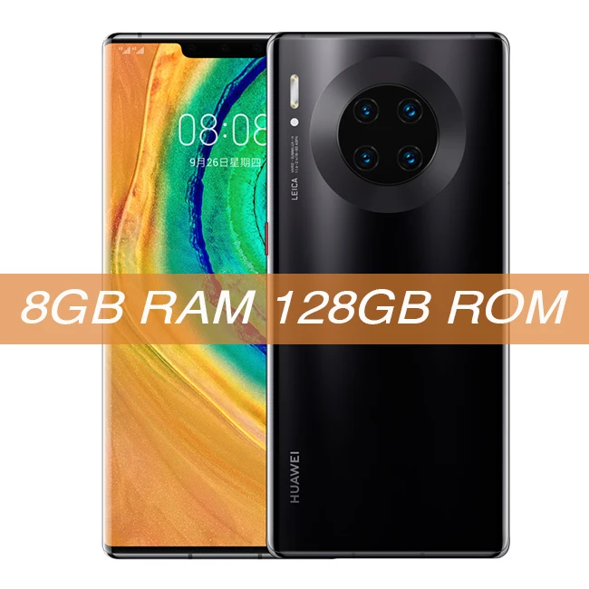 Huawei mate 30 Pro 8GB 128GB смартфон 40MP Тройная камера s 32MP фронтальная камера 6,53 ''полный экран Kirin 990 27W Беспроводная QC - Цвет: 8G 128G Black