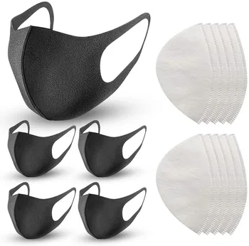 

5 Pack Face Masks 10 Replacement Reusable Mask Filter PM2.5 Air Filtration Mask Dust Air Purifying Face X#2
