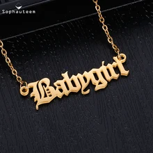 Personalized Custom Name Necklace Pendant Gold Color Link Chain Custom Nameplate Letter Necklaces for Women Men Handmade Gifts Personalized Custom Name Necklace Pendant Gold Color Link Chain Custom Nameplate Letter Necklaces for Women Men Handmade Gifts