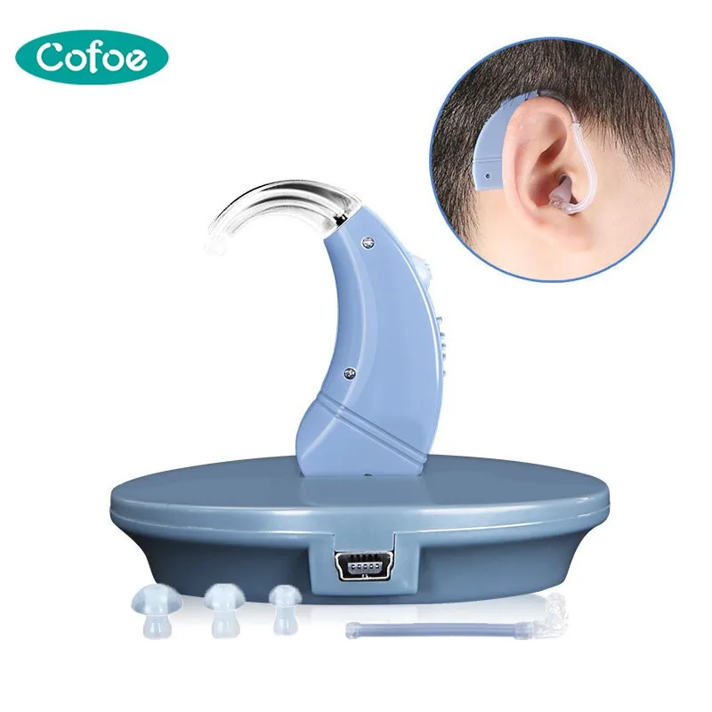 Comprar Amplificador auditivo Cofoe ZDB 200 Digital recargable BTE con control remoto de volumen para ancianos