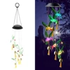 Outdoor Hanging Home Garden Romantic Hanging Pendant Wind Chimes Lights Led Solar Hummingbird Wind Chimes Color Changing Light 2